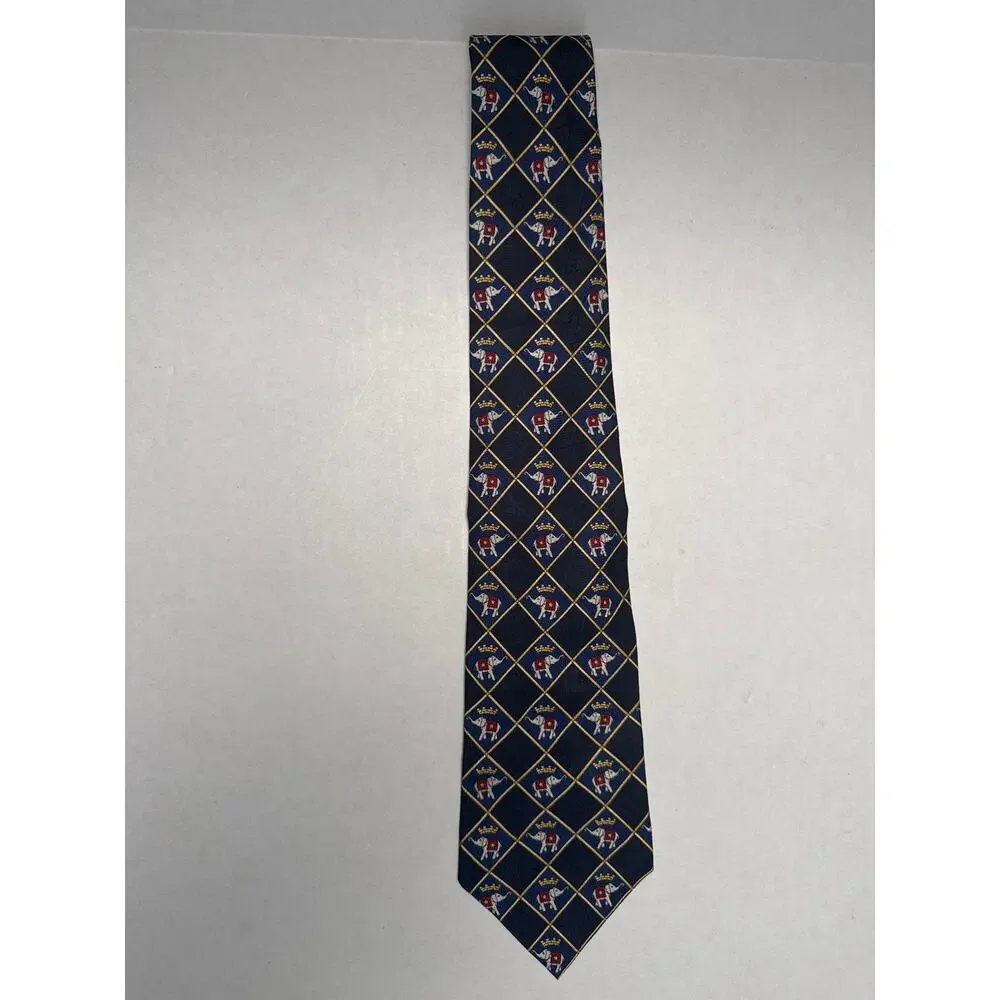 Tommy Hilfiger Mens Elephant Tie dark blue Necktie